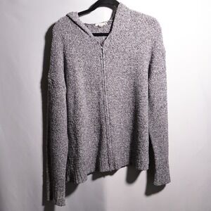 Threads 4 Thought Grey Chenille Knit Hoodie Zip Up Sweater Women's XL Ethical